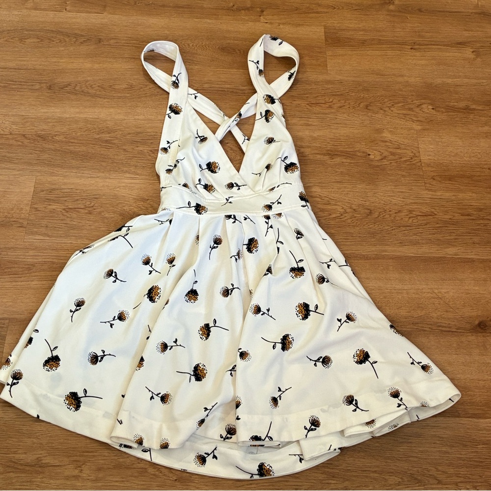 Free‎ People White Floral Patterned Dress